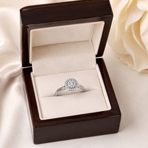 Solid 10K White Gold 0.35 CTTW Natural Diamond <b>Circle</b> Cluster <b>Ring</b> | Round Halo Wedding <b>Ring</b> for Women Fine Jewelry Gift Bridal - Product Image 4