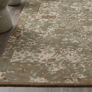 Alfombra de lana hecha a mano con motivos decorativos modernos para dormitorio, sala de estar y comedor. - Product Image 4