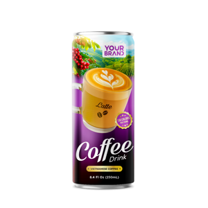 OEM ODM รับผลิตเครื่องดื่มกาแฟเวียดนามรสครีมลาเต้เย็นแบบกระป๋อง 250 มล. พร้อมดื่ม ขายส่ง เกรดพรีเมียม ความหวาน 12 บริกซ์ - Product Image 1