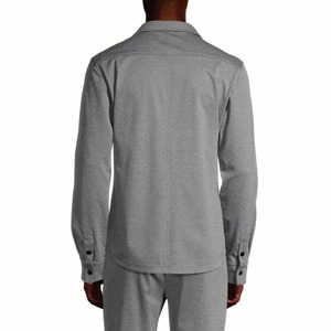 Men's Casual Style Top <b>Shirt</b> Long Sleeve O-Collar 300 Gram Knitted Fabric With Color Blocking <b>Patchwork</b> - Product Image 4