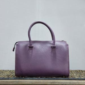 Bolsa de lona morada a cuadros con panel de piel sintética y borlas, cierre de cremallera, bolso de lujo - Product Image 2