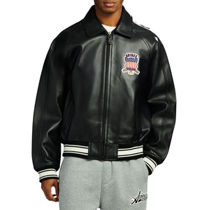 Custom London Icon Leather Bomber <b>Jacket</b> for <b>Men</b> | Premium Cowhide Leather Varsity <b>Jacket</b> | Embroidered Streetwear Flight <b>Jacket</b> - Product Image 3