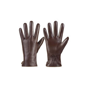 ABRA SPORTS Genuine Sheepskin Leather <b>Touchscreen</b> <b>Gloves</b> with Linen Lining Needle Detection-Striped Wrist-Length for Traveling - Product Image 1