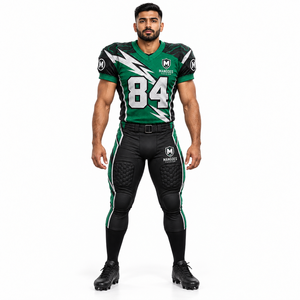 Uniforme de Fútbol Americano al por Mayor para el Día del Partido, Conjunto de Pantalones y Camiseta Personalizados Unisex, Tela Ligera y Transpirable, Sublimación - Product Image 4