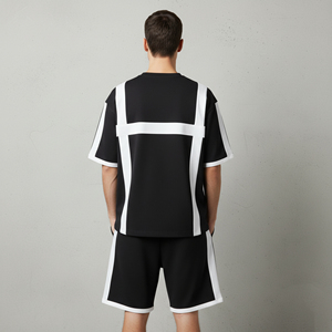 Custom Made 100% cotton heavyweight <b>2</b> Color Windbreaker men's <b>2</b> <b>piece</b> <b>set</b> High Quality <b>2</b> tone Plus Size Stylish man short <b>set</b> - Product Image 6