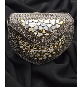 Mosaic Clutch Handbag in Attractive Gold Color Evening Clutch <b>Bag</b> with long metal chain for women wedding ware hand purse - Product Image 1