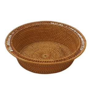 Eco Friendly Rattan Serving <b>Tray</b> Wood Weaving Platter for Party Food Display Natural Artisan Home Craft - Product Image 1