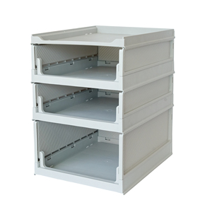 Korean Style Plastic Storage <b>Drawers</b> Three-Layer Injection Molded Clothing Tableware Organizer Cabinet for Living Room - Product Image 1
