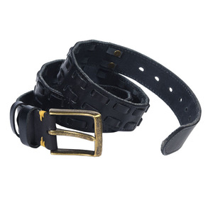 Cinturón de cuero genuino tejido a mano para hombre y mujer - Product Image 1