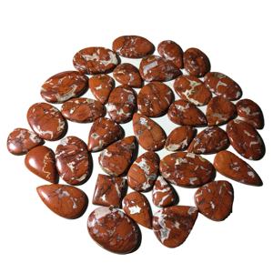 พลอยแจสเปอร์แบบแบน ขัดเงาด้วยมือ สำหรับงาน DIY อัญมณีสีแดงธรรมชาติ ขายส่ง วัสดุทำเครื่องประดับ - Product Image 4