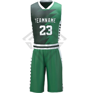 Conjunto de Uniforme de Baloncesto Sublimado Personalizado, Fabricante OEM, Ropa Deportiva Verde, Ropa de Equipo, Transpirable, de Secado Rápido - Product Image 1