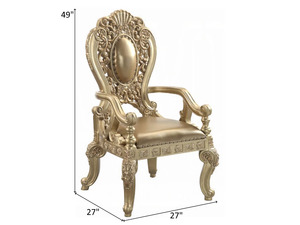 Royal Luxury Solid Teak Wood Dining Room Set Gold Carved 6 Chairs Palace <b>Table</b> Storage Sideboard <b>Buffet</b> Mansion Furniture - Product Image 2