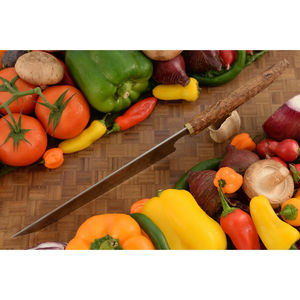 Couteau de chef moderne personnalisé fait main Burraq, lame en acier inoxydable de 8 pouces, manche en bois, épaisseur de 3,0 mm, étui en cuir - Product Image 5