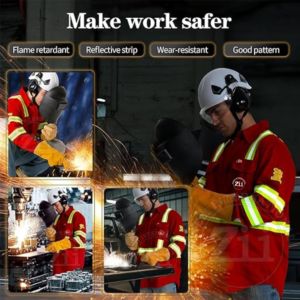 Camisa de Seguridad de Alta Visibilidad con Mangas Largas para Trabajo con Soldadura, Resistente al Calor (300-500°C), Protección de Nivel 3, con Reflejantes y Tela Ripstop - Product Image 4