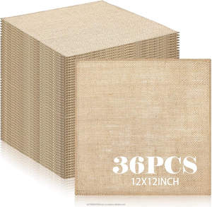 Tissu en toile de jute 100% naturel, écologique, durable, biodégradable, largeur 12x12 pouces, 9 oz, nappes en toile de jute pour mariage - Product Image 1