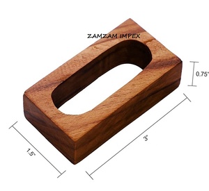 ที่ใส่ผ้าเช็ดปากไม้รูปสี่เหลี่ยมผืนผ้า ทำมือ 6 ชิ้น ของตกแต่งโต๊ะสไตล์เรียบง่ายและเป็นมิตรกับสิ่งแวดล้อม สำหรับการจัดโต๊ะอาหารและงานอีเว้นท์ - Product Image 5