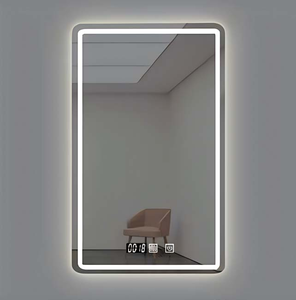 Modern LED Illuminated Bathroom <b>Vanity</b> Aluminum Alloy Frame Timer Display Warm White <b>Light</b> Tempered Lenses Plug Powered - Product Image 1