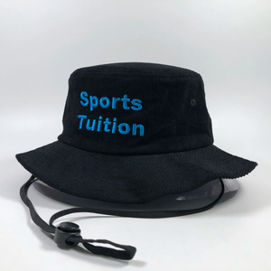 New Embroidered Corduroy Bucket Hat Unisex <b>Adjustable</b> <b>Strap</b> Front Panel Letter Design Casual Spring Summer Adult - Product Image 4