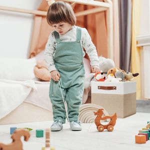 Lot de 4 cubes de rangement en tissu 11 x 11, paniers de rangement décoratifs avec poignées pour étagères, bacs de rangement cubiques pratiques et esthétiques - Product Image 4