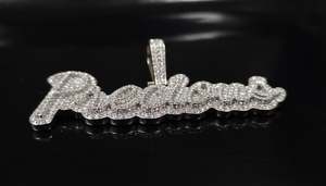 จี้เพชรโมอิสซาไนต์ทรงหรูหราสไตล์ฮิปฮอป Dvars Diamond DDP-167 เงินแท้ 925 ประดับเพชร รูปเลขนำโชค ตัวอักษรย่อ สำหรับแร็ปเปอร์  แบบ unisex - Product Image 2