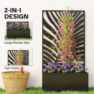 Fioriera da Giardino in Metallo Autoportante o da Parete con Traliccio per Piante Rampicanti - Product Image 4