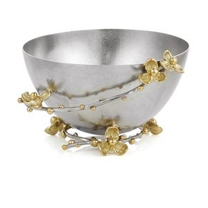 Bandeja de Metal de Diseño de Alta Gama para Frutos Secos con Acento de Flor Dorada para Regalos Festivos y de Boda - Product Image 3