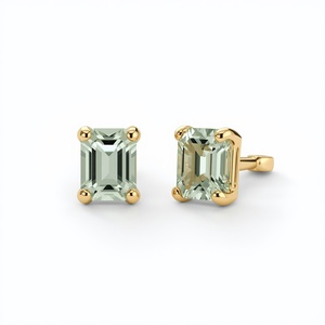 Boucles d'oreilles clous en or massif 9K avec topaze bleue taille poire pour femme, bijoux fins, fabrication OEM sur mesure, vente en gros, Thaïlande - Product Image 4