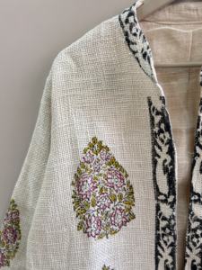 Chaqueta india hecha a mano con estampado de bloques para mujer, abrigo vintage de algodón, regalo para ella - Product Image 5