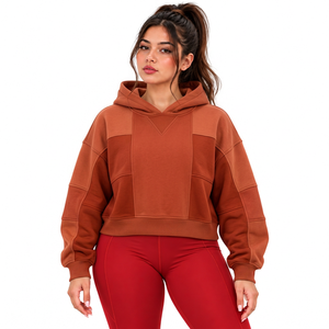 Hoodie court 500 GSM en molleton de coton pour femmes, marque privée, pour marques de vêtements et détaillants de boutiques aux États-Unis - Product Image 4