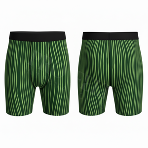 Breathable Customized Striped Printed Design Athletic Performance <b>Boxer</b> Briefs Gym Running Sports Underwear Compression Shorts - Product Image 5