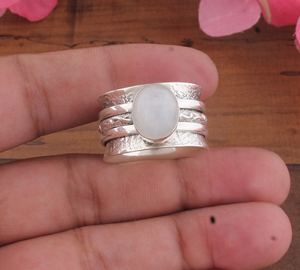 Wholesale 925 Sterling Silver Amethyst Gemstone Classic <b>Spinner</b> <b>Ring</b> Oval Anxiety <b>Fidget</b> <b>Ring</b> Women Party Jewelry Manufacturer - Product Image 2