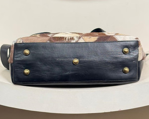 Sac fourre-tout en cuir de vachette véritable fait à la main avec sac à bandoulière en patchwork pour sac à main de style occidental pour femmes - Product Image 6