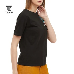 Fashion Women Embroidery T-<b>Shirts</b> Custom Floral Embroidered Cotton Tops Casual Short Sleeve Tees Soft Comfortable <b>Shirts</b> - Product Image 4