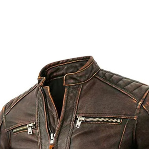 Leather <b>Jacket</b> Contemporary Slim Fit Leather Biker <b>Jacket</b> Fashion Street Style OEM Manufacturer Export Quality - Product Image 3