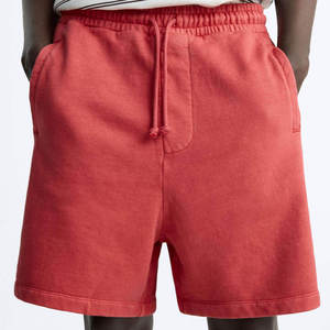 New Arrival Men's Elastic Waistband Sweat Fleece Solid Gym Shorts Custom Embroidery Logo Comfortable Heather Shorts - Product Image 2