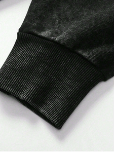 Sudadera con capucha unisex de marca privada, con bordado desgastado, personalizada, de algodón y felpa, talla grande, MOQ bajo - Product Image 4