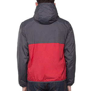 Blouson de course à capuche pour homme, coupe-vent, décontracté, avec fermeture éclair, color block, en polyester, pour le printemps - Product Image 2