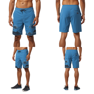 Pantalones Cortos Contemporáneos para Hombre con Diseño Gráfico de Horizonte Costero, Construcción Atlética de Primera Calidad y Estilo de Vida Atractivo - Product Image 4