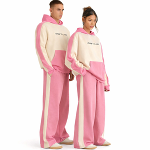 EHRI OEM ขายส่ง เสื้อฮู้ดดี้โอเวอร์ไซส์พรีเมียม ยูนิเซ็กซ์ ผ้าฝ้าย 100% ชุดเสื้อฮู้ดดี้ผ้าฟลีซ 350 กรัม ล้างสีแบบแอซิด บล็อกสี สำหรับฤดูหนาว เป็นมิตรกับสิ่งแวดล้อม - Product Image 5