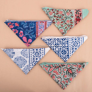 Ensemble de bandana Boho en coton écologique de 5 pièces, foulard léger imprimé en blocs pour l'été, accessoire et cadeau pour les cheveux. - Product Image 3