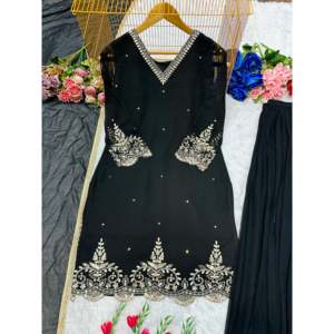 Conjunto de fiesta hermosa para mujer Top Plazzo Dupatta - Product Image 3