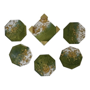 Imperial Crafted Home Handmade Resin Octagonal Costers Modern Customized Thickness Drink <b>Coaster</b> Heat Resistant Reusable Mats - Product Image 4