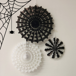 Cartoon <b>Tissue</b> <b>Paper</b> Spider Web Fan 40CM Eco-Friendly Thanksgiving Halloween Party Decorations Supplies Wholesale - Product Image 2