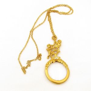Loupe de poche en laiton avec longue chaîne, lentille de haute qualité pour la lecture, l'inspection de bijoux, les pièces de monnaie, les timbres, les outils d'artisanat - Product Image 3