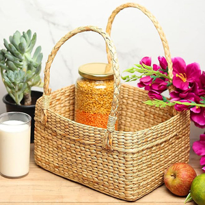 Unique Design Round Shape Handmade Woven Storage <b>Basket</b> For Home Decoration Kitchen Ware Fruit Serving <b>Basket</b> Multipurpose Usage - Product Image 3