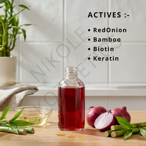 Shampoo concentré nourrissant à l'huile d'oignon rouge et au bambou, anti-chute pour cheveux faibles et abîmés, OEM - Product Image 2