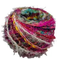 Высококачественная переработанная пряжа, индивидуальное Вязание Sari Silk Cotton Acrylic Anti Nylon Color