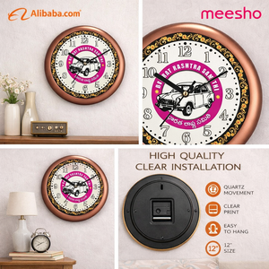 Designer Indian Leader Personalized Printed Plastic Promotional Office Wall Clock <b>Gift</b> <b>Box</b> for Mother's Father's Day-Liviya - Product Image 2