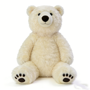 Oso polar de peluche, oso blanco de peluche, oso de peluche suave, oso polar color crema, juguete de peluche con pelaje peludo - Product Image 1