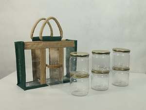 Sac de transport en toile de jute premium pour 6 bouteilles, avec fenêtre transparente en PVC, écologique, réutilisable, pour le rangement des bouteilles de vin, fermeture ouverte - Product Image 5